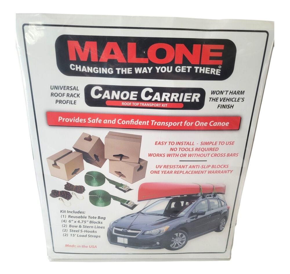 Malone Canoe Carrier Roof Top Transport Kit MPG175 NEW USA Made Standard Bottom